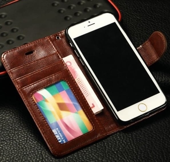 iPhone 6 Plus / 6S Plus leren portemonnee hoesje