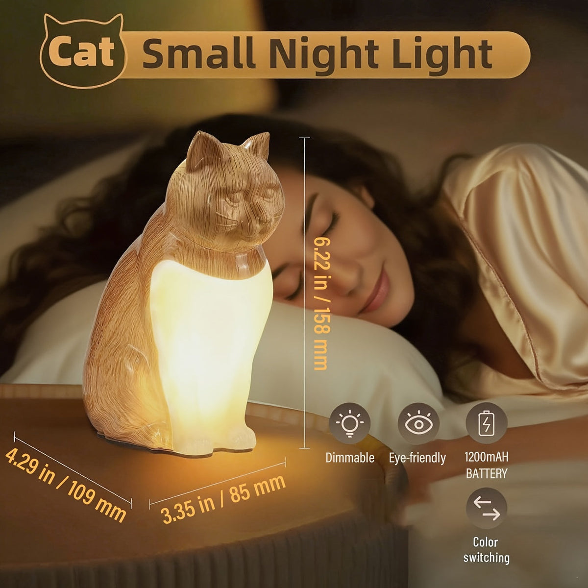 LumiCat draadloos katten nachtlampje