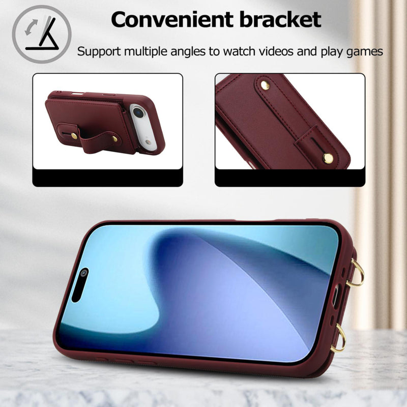 iPhone Air hoesje met pasjeshouder en draagkoord