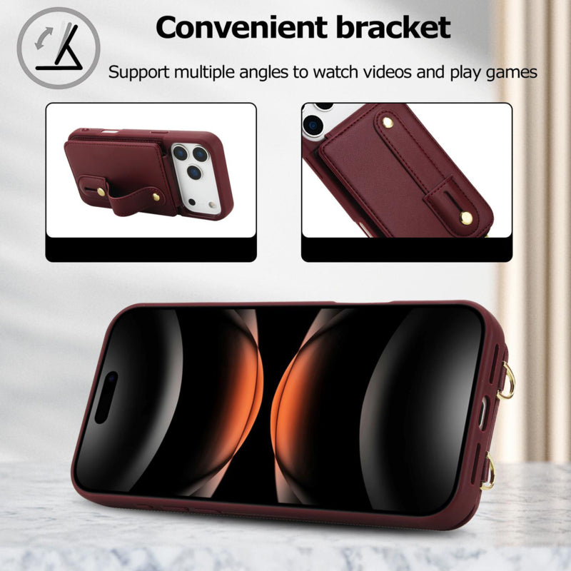 iPhone 17 Pro Hoesje met Pasjeshouder en Draagkoord