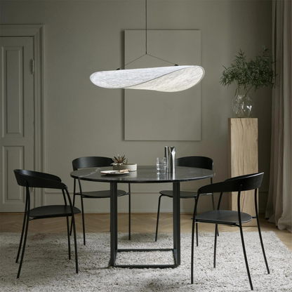 Japandi stoffen hanglamp sfeerverlichting