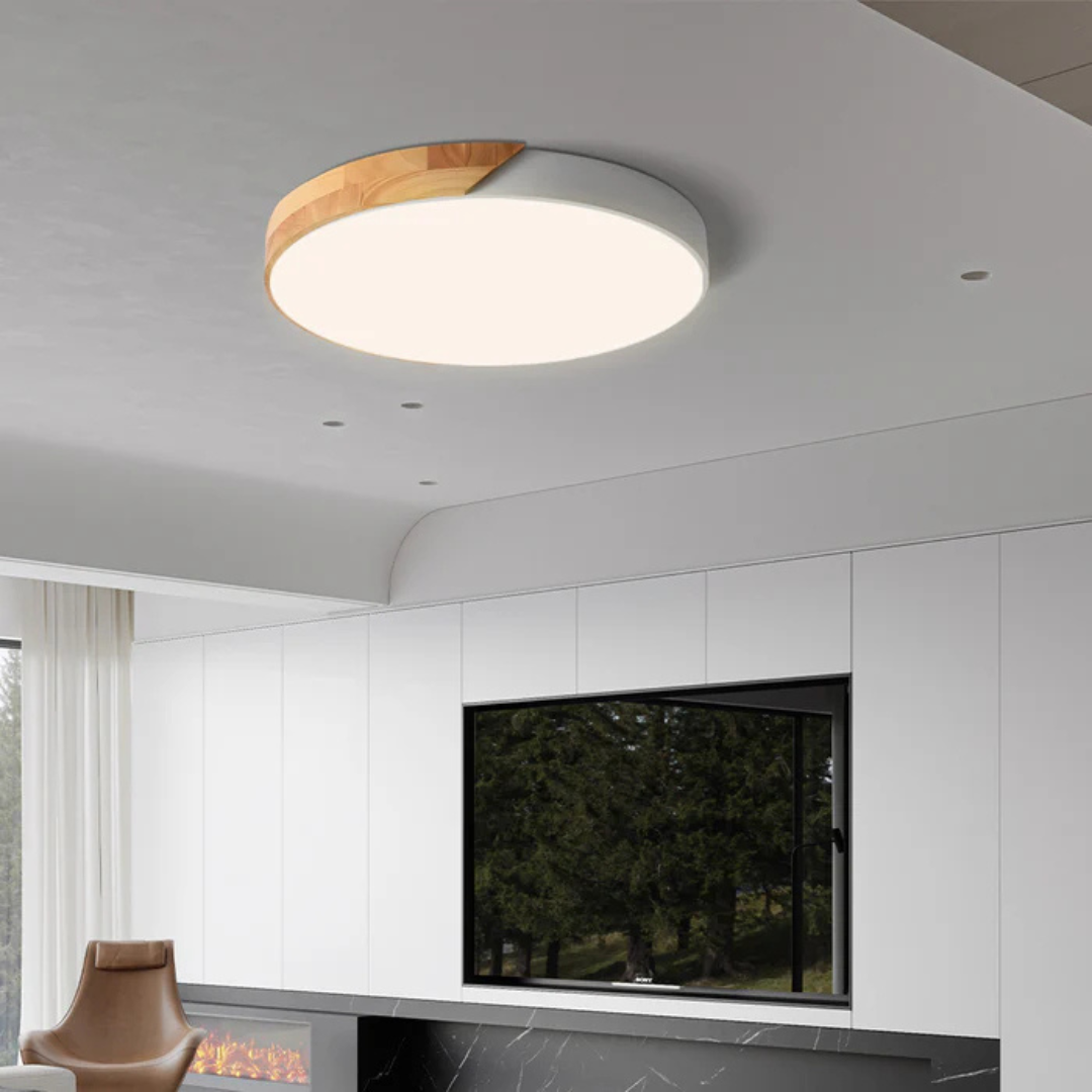 Delos Scandinavische LED Plafondlamp van Hout