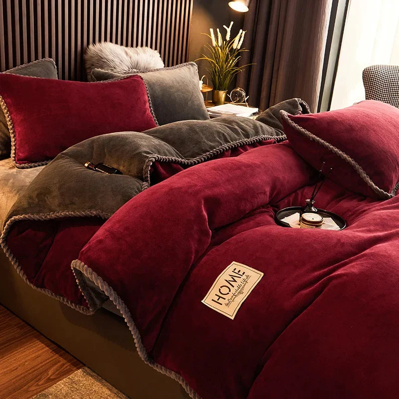 PlushHaven fluwelen fleece dekbedovertrekset