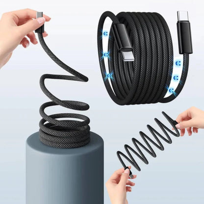 Magnetische zelfoprollende oplaadkabel