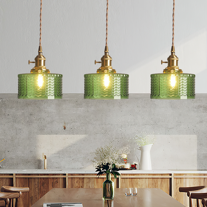 Vintage Cilindervormige Glazen Hanglamp