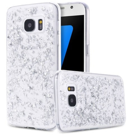 Galaxy S7 TPU Bling glitterhoesje blad-look