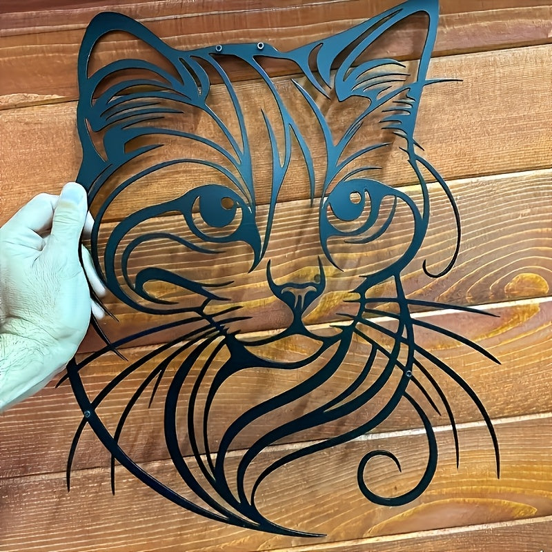 WhiskerFlow metalen kat wanddecoratie