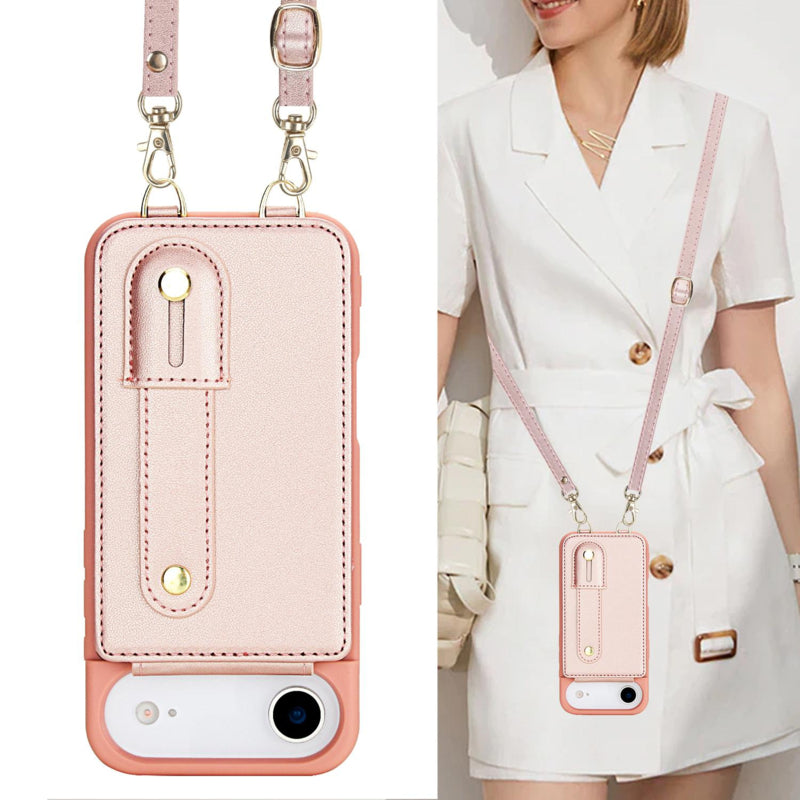iPhone Air hoesje met pasjeshouder en draagkoord