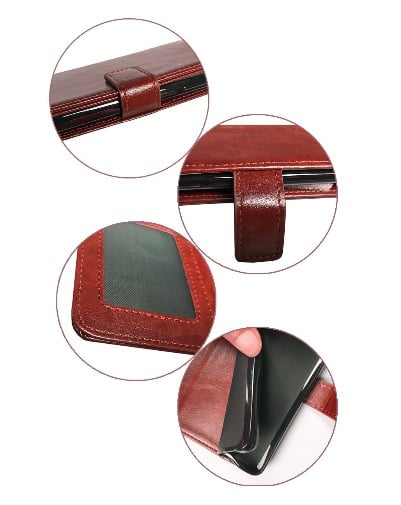 iPhone X / Xs leren portemonnee hoesje