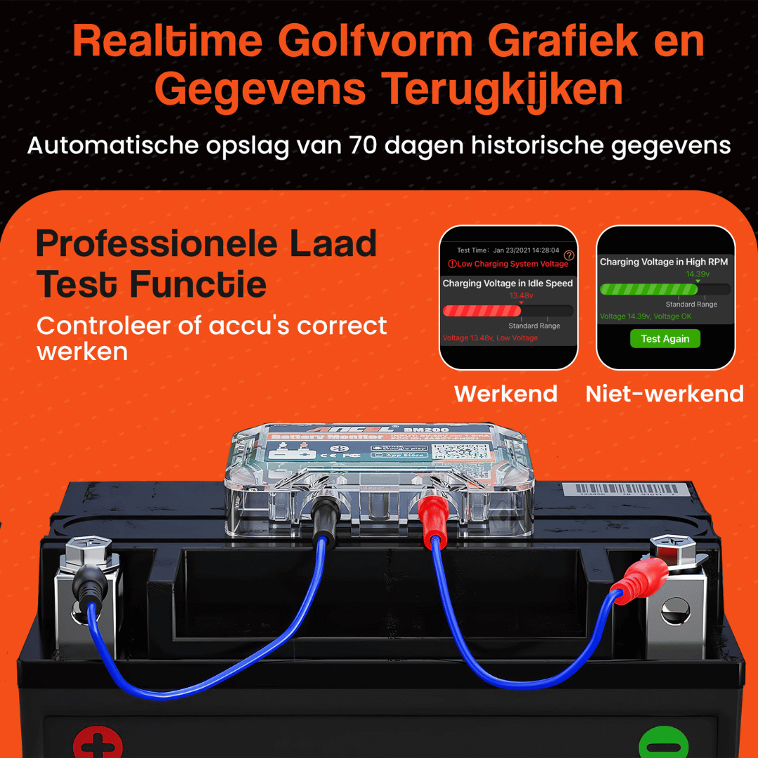 ANCEL BM200 draadloze bluetooth accumonitor