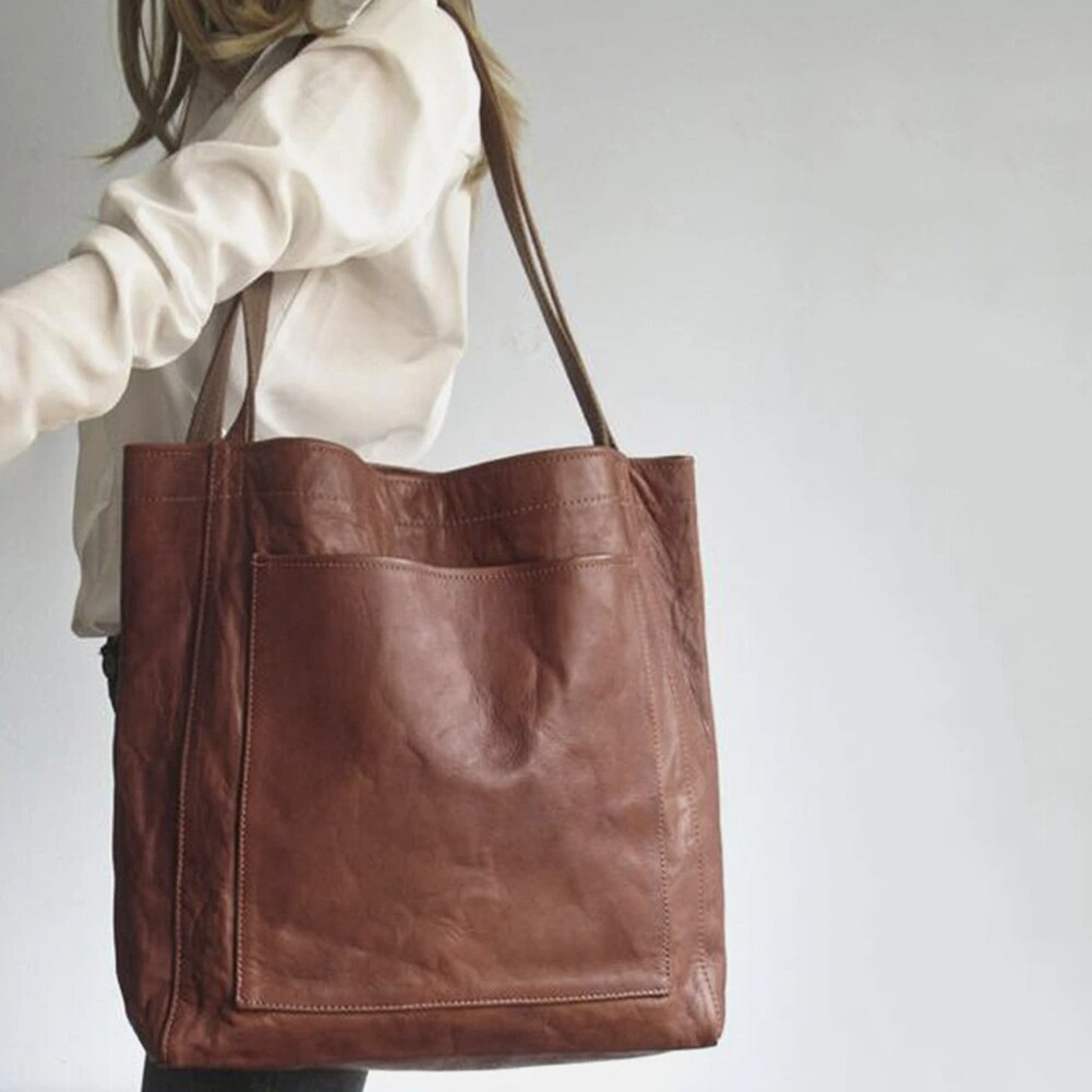Luxe leren tote dames schoudertas