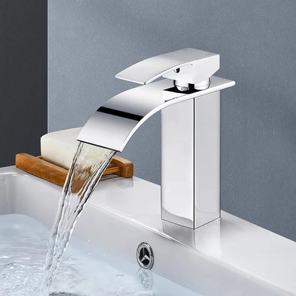 Waterval-wastafelkraan van roestvrij staal