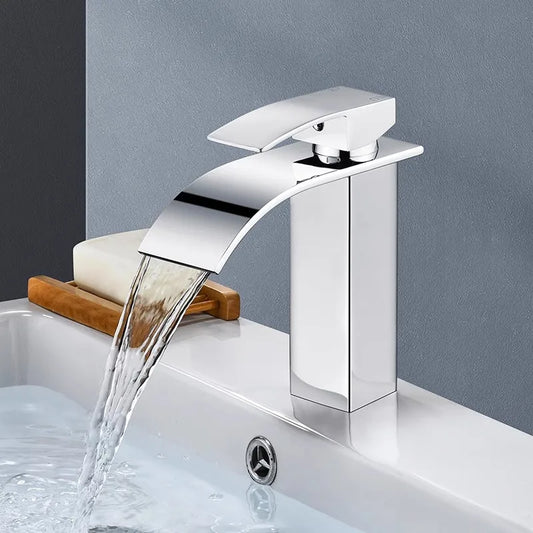 Waterval-wastafelkraan van roestvrij staal