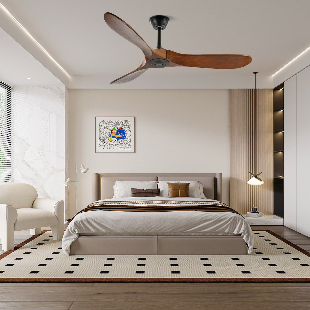 AeroWood stille houten plafondventilator