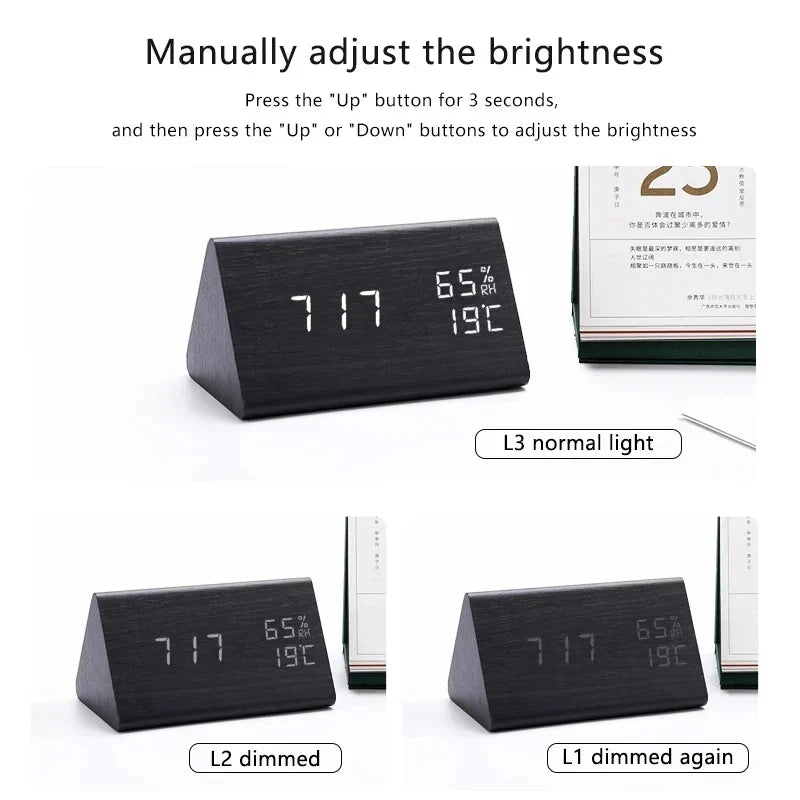 Lumio houtlook led-wekker