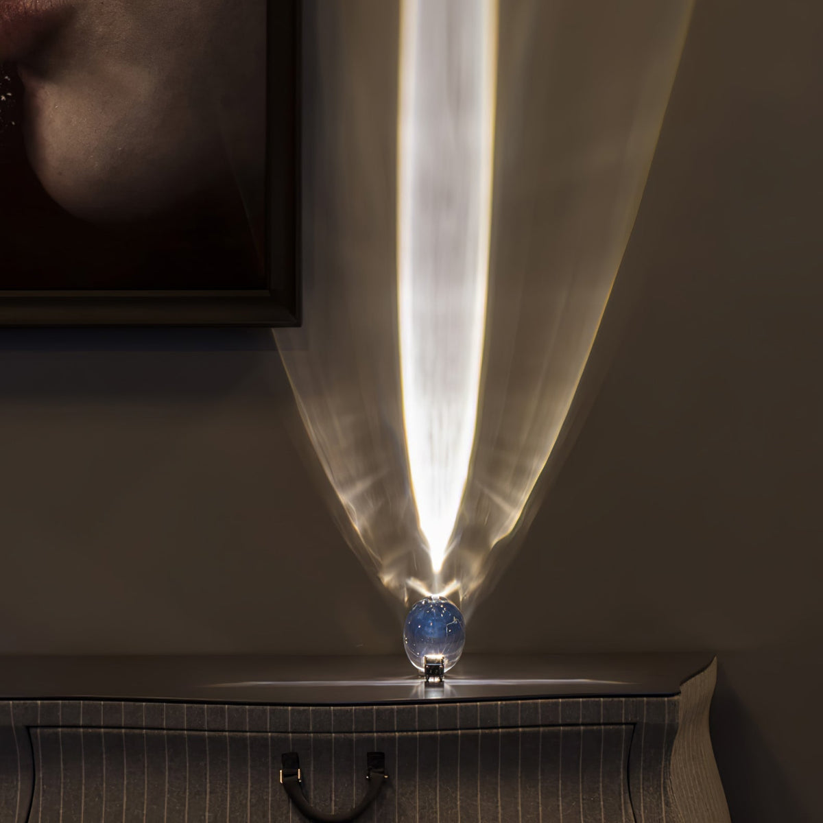 Ovalen glazen LED tafellamp