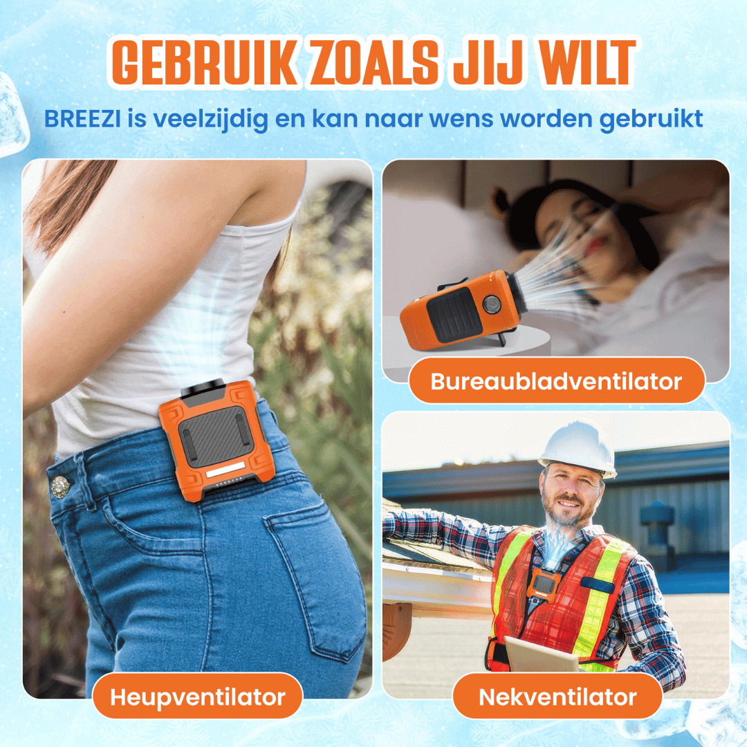 BREEZI draadloze ventilator clip
