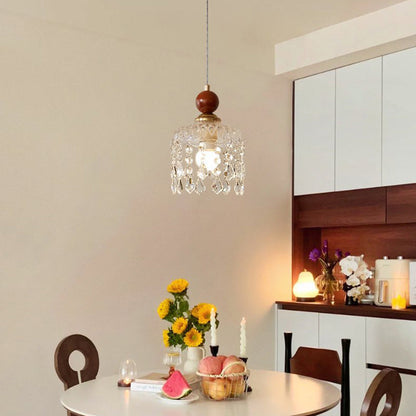 Minimalistische Walnoot Houten Hanglamp