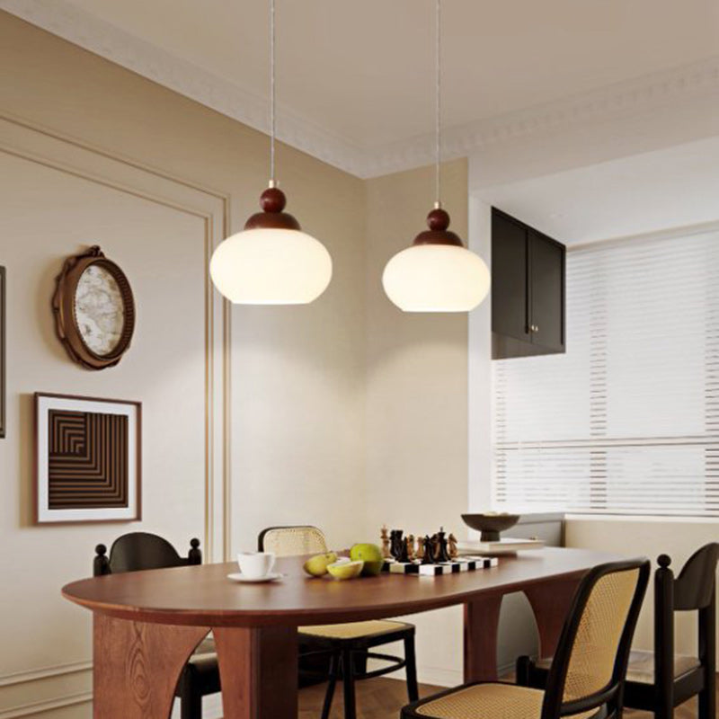 Minimalistische Walnoot Houten Hanglamp
