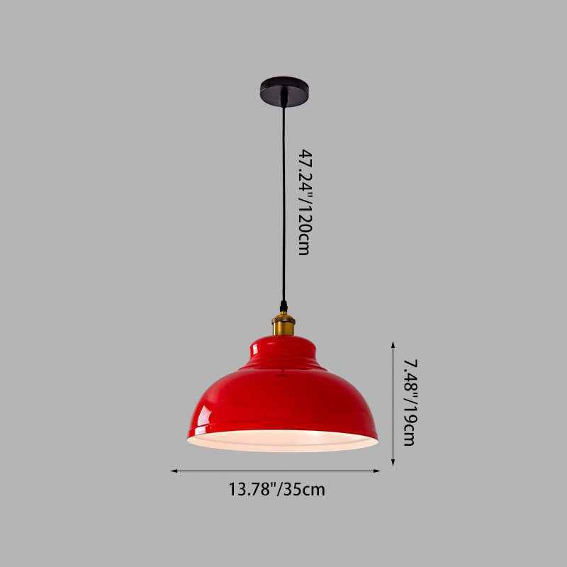 Industriële IJzeren Hanglamp Rood