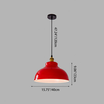 Industriële IJzeren Hanglamp Rood