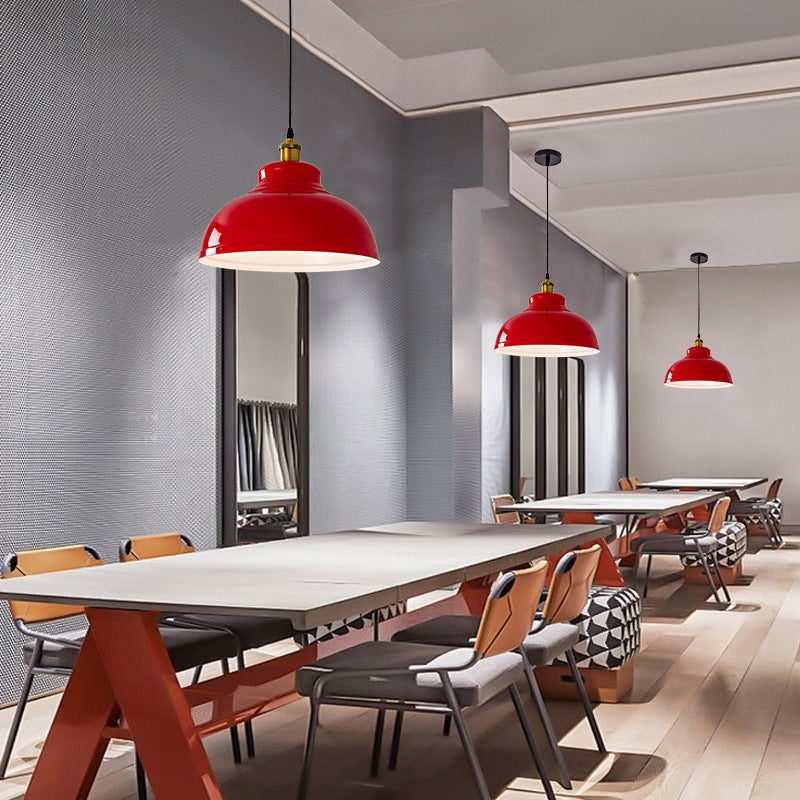 Industriële IJzeren Hanglamp Rood
