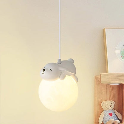 Minimalistische Witte Hanglamp met Cartoon Design