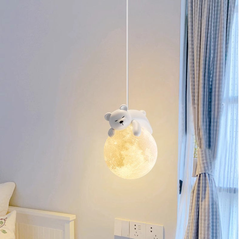 Minimalistische Witte Hanglamp met Cartoon Design