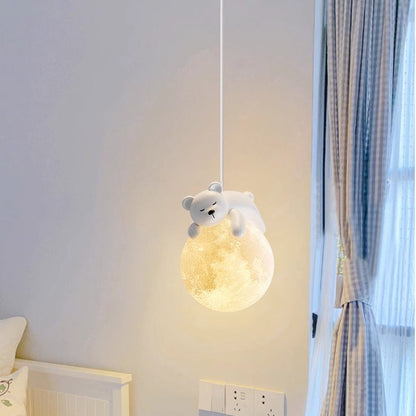 Minimalistische Witte Hanglamp met Cartoon Design