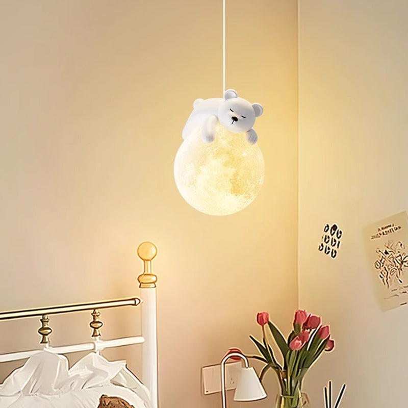 Minimalistische Witte Hanglamp met Cartoon Design