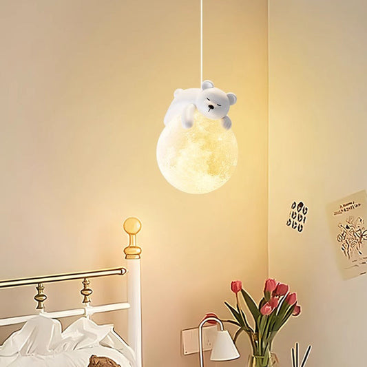 Minimalistische Witte Hanglamp met Cartoon Design