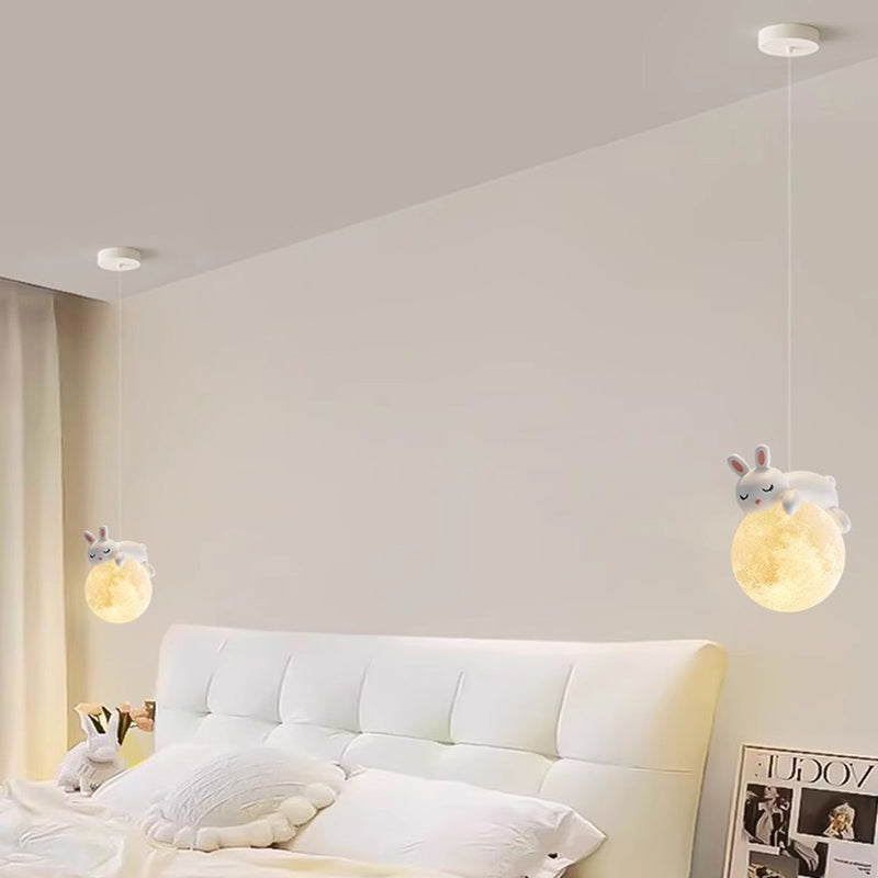 Minimalistische Witte Hanglamp met Cartoon Design