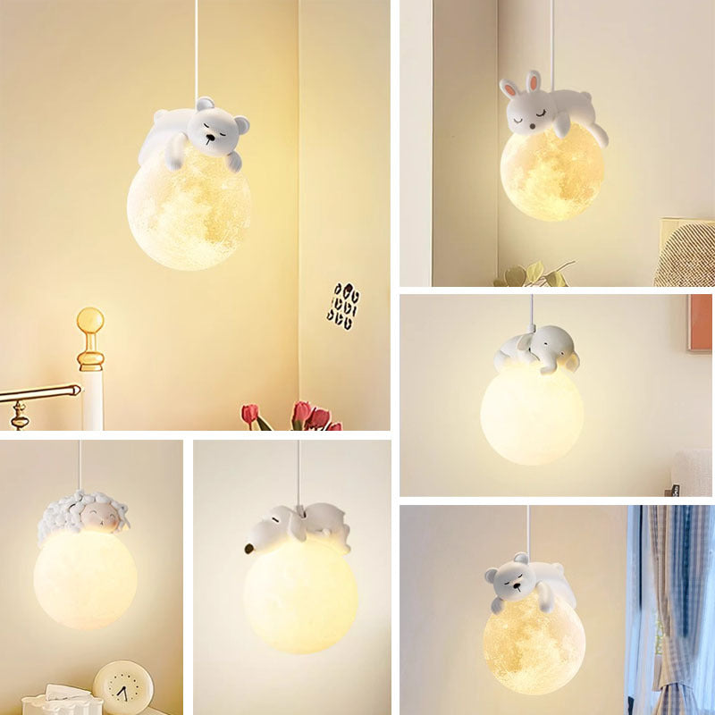 Minimalistische Witte Hanglamp met Cartoon Design