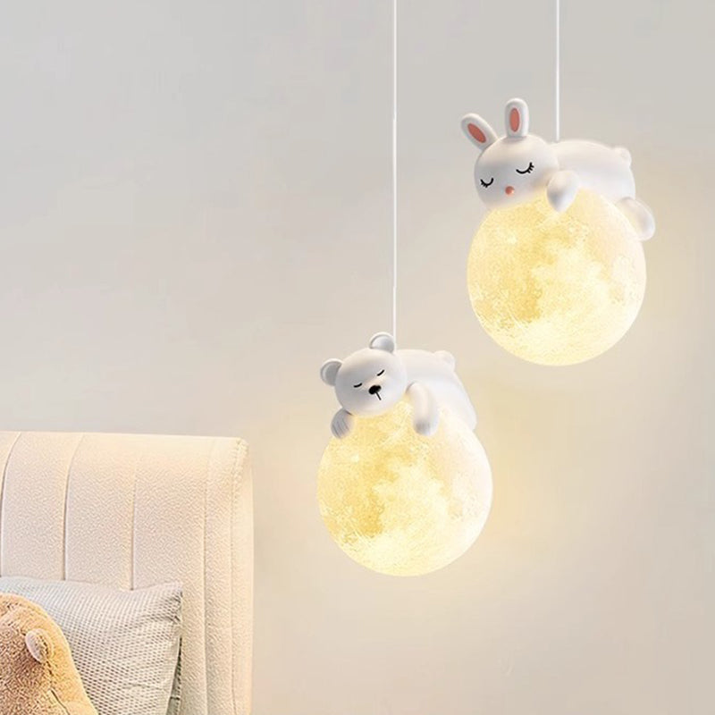 Minimalistische Witte Hanglamp met Cartoon Design
