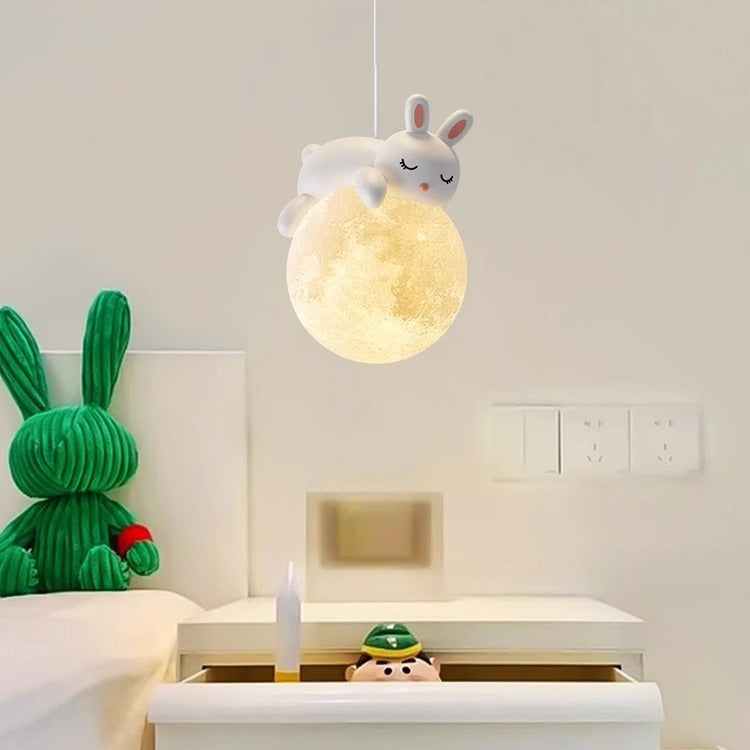 Minimalistische Witte Hanglamp met Cartoon Design