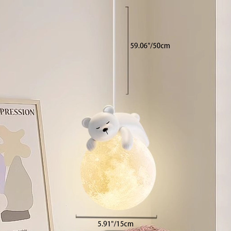 Minimalistische Witte Hanglamp met Cartoon Design