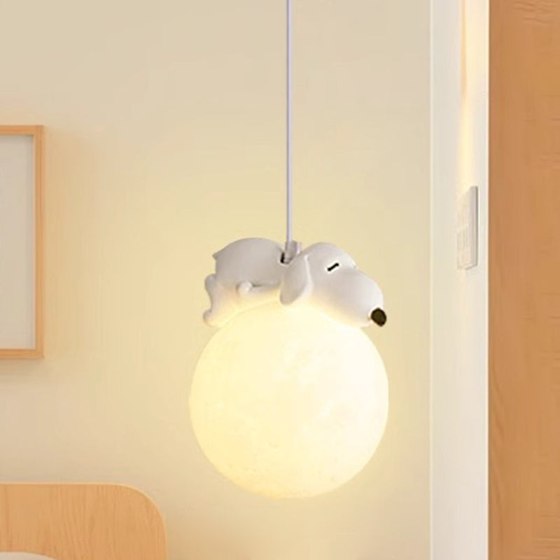 Minimalistische Witte Hanglamp met Cartoon Design