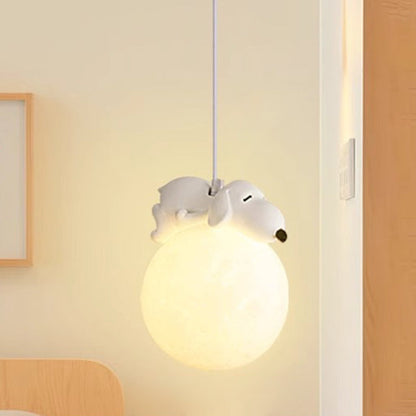 Minimalistische Witte Hanglamp met Cartoon Design
