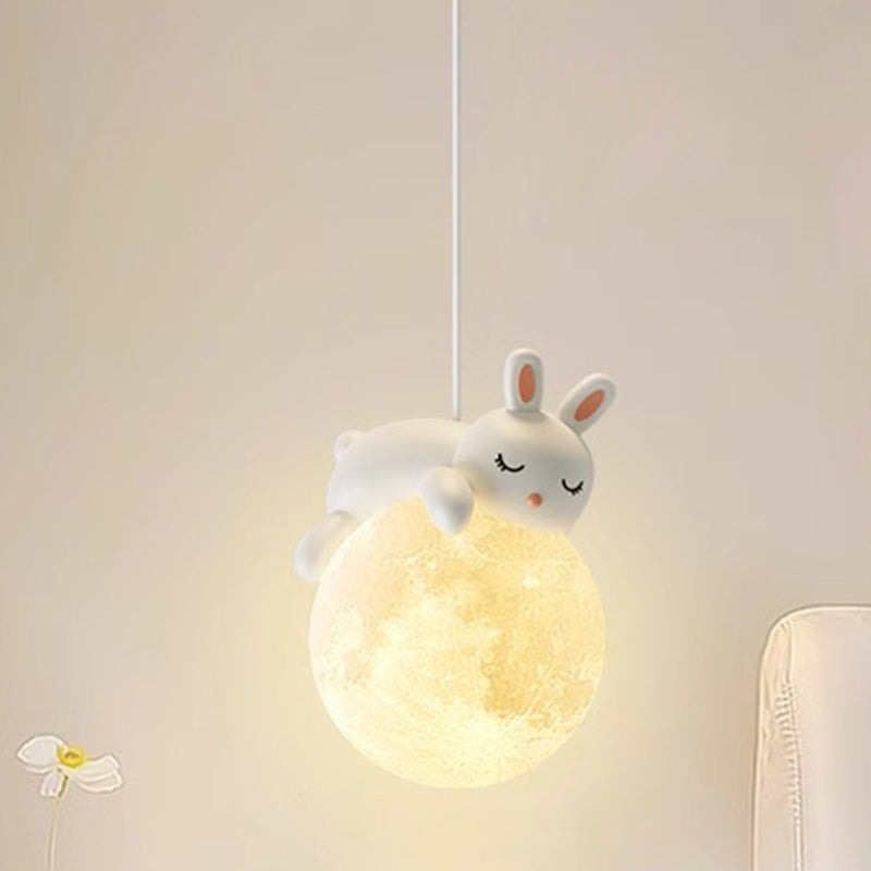 Minimalistische Witte Hanglamp met Cartoon Design