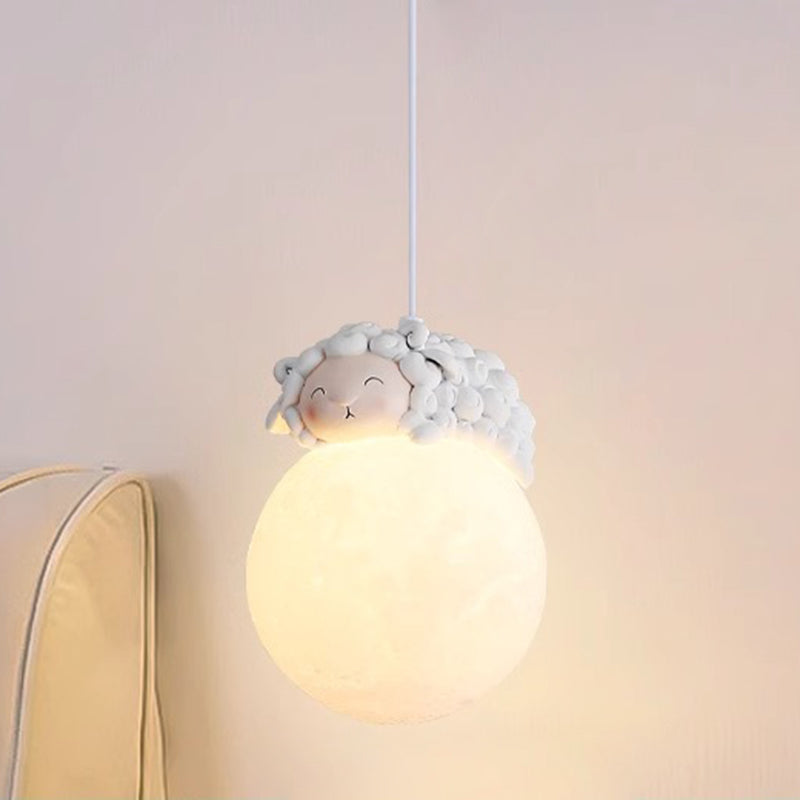 Minimalistische Witte Hanglamp met Cartoon Design