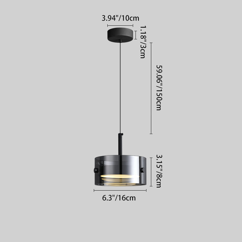 SMD Living minimalistische smoke gray hanglamp