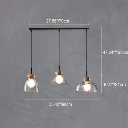 SMD Living moderne glazen hanglamp met houten accenten