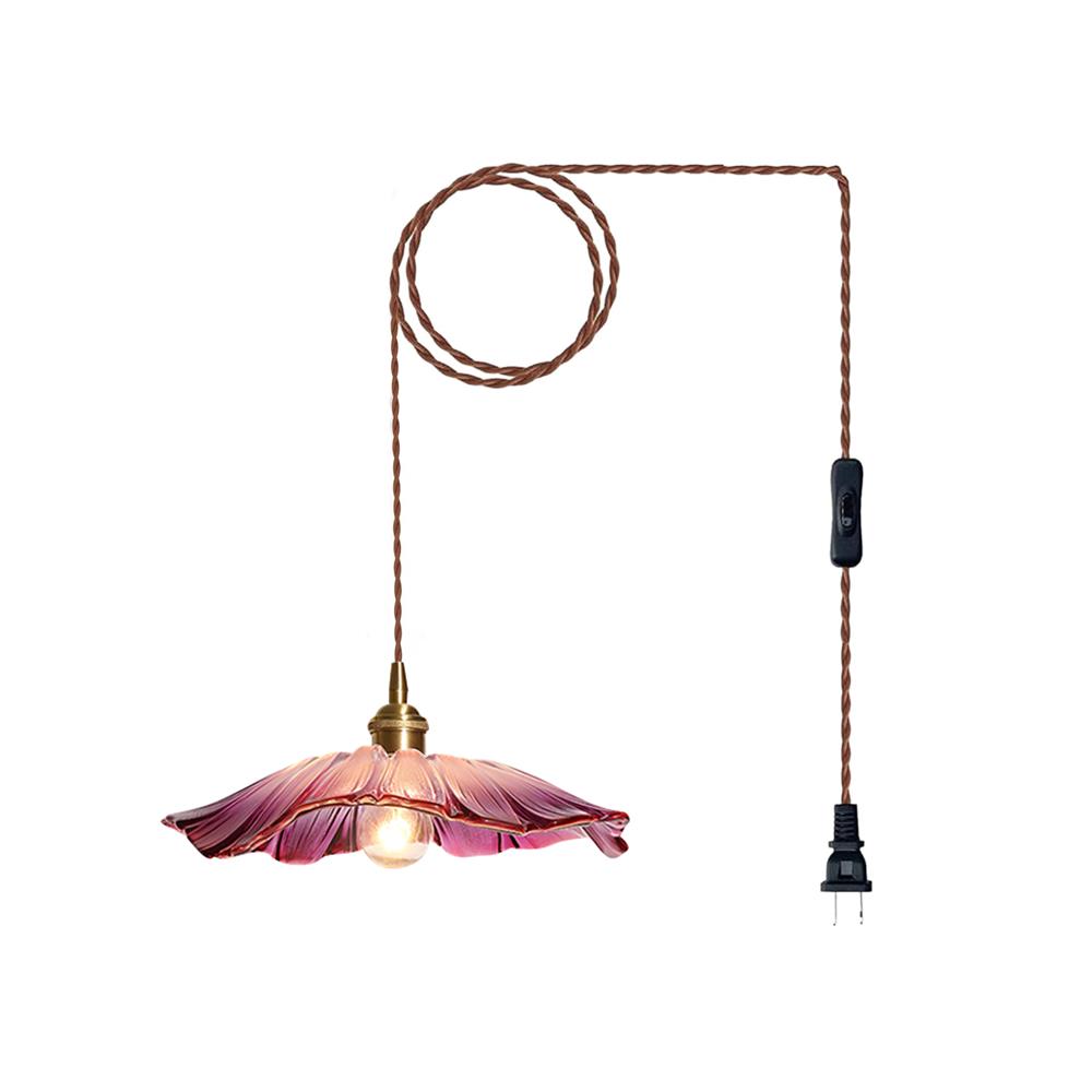 Retro bloemglas hanglamp