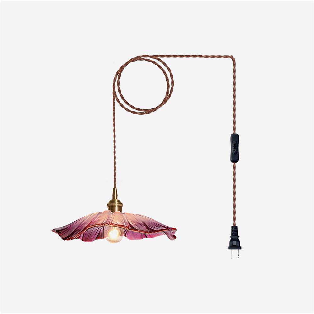 Retro bloemglas hanglamp