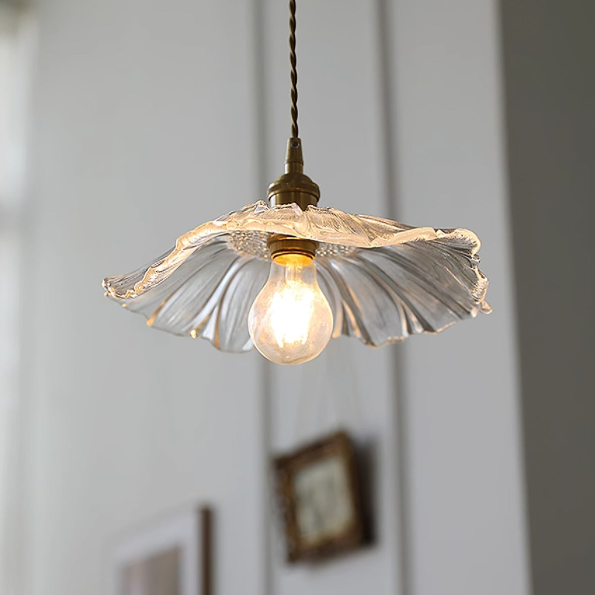 Retro bloemglas hanglamp
