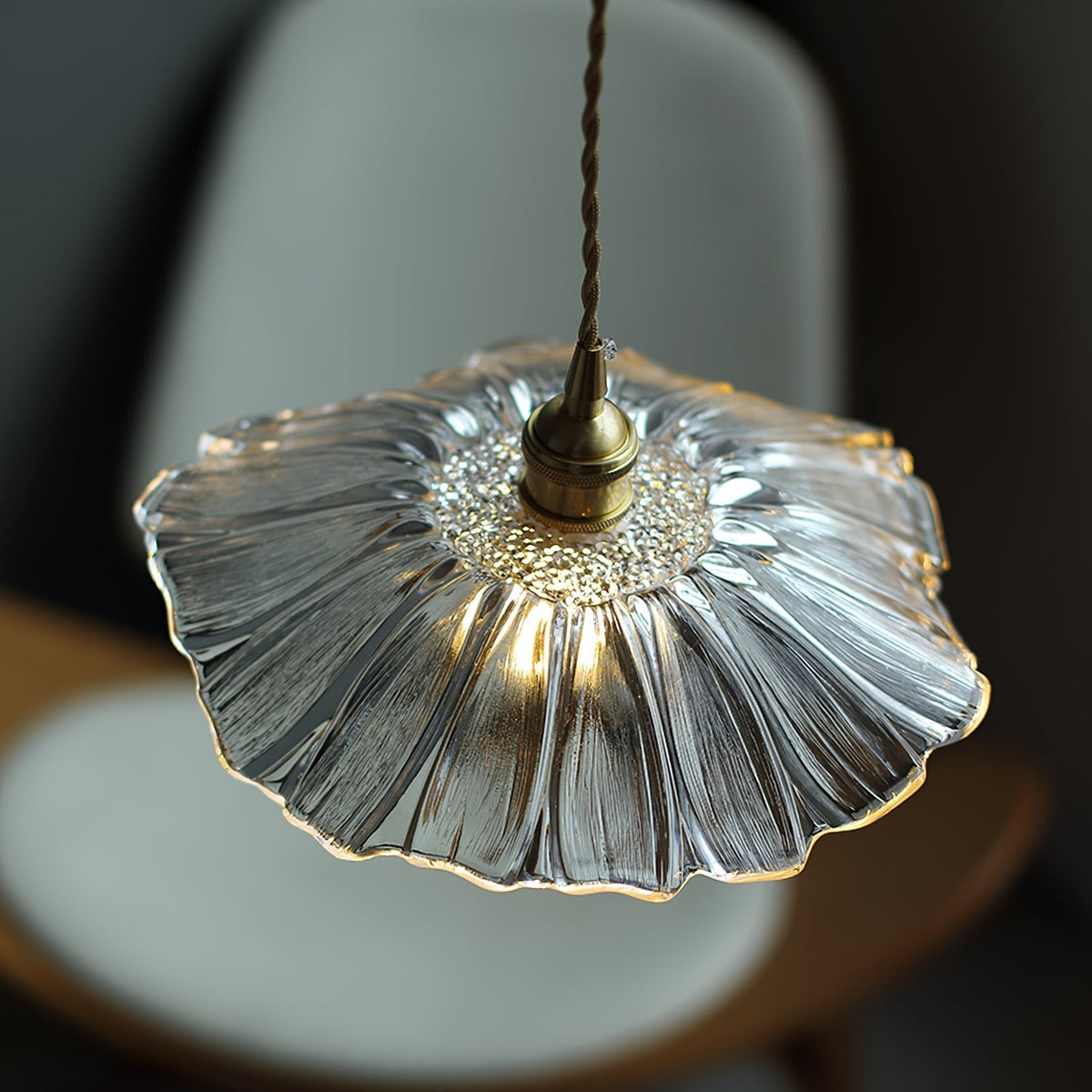 Retro bloemglas hanglamp