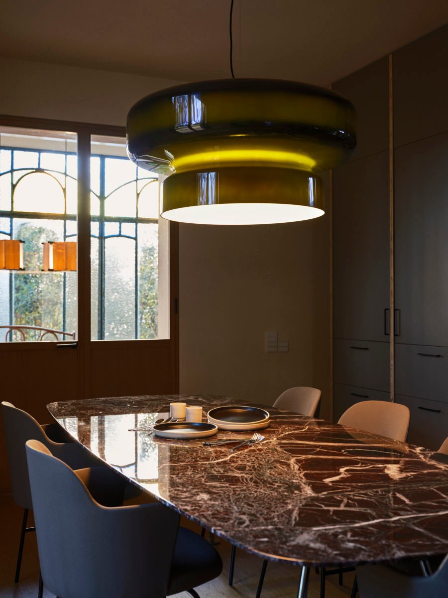 Retro glazen LED hanglamp