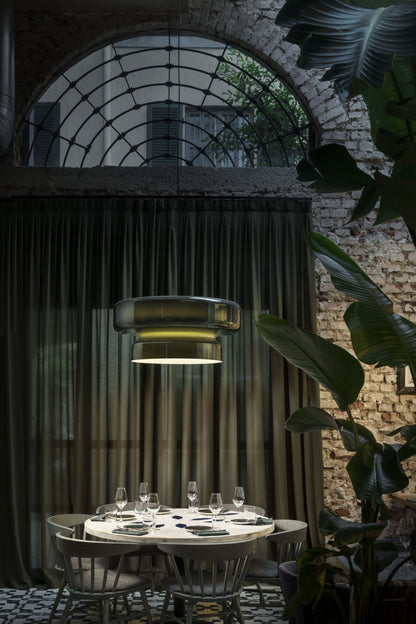 Retro glazen LED hanglamp