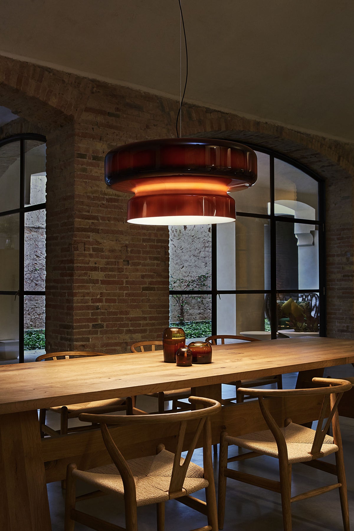 Retro glazen LED hanglamp