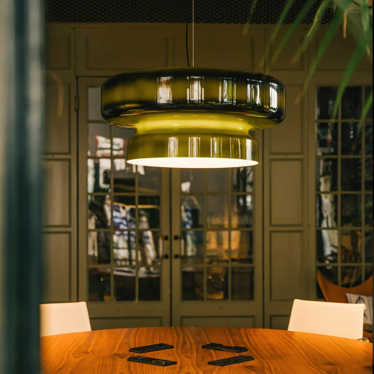 Retro glazen LED hanglamp